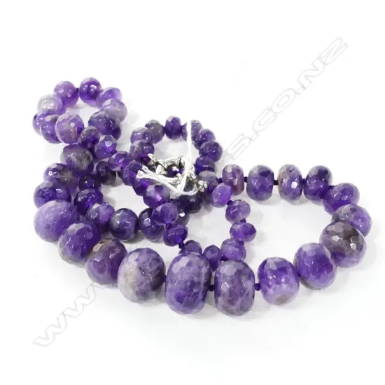 FACET CUT AMETHYST BEAD NECKLACE
