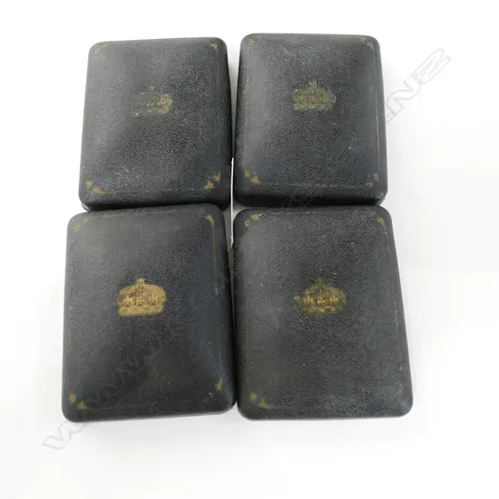 FOUR VINTAGE MEDAL BOXES