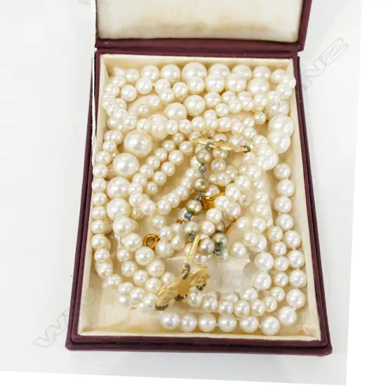 2 STANDS OF SIMULATED PEARLS