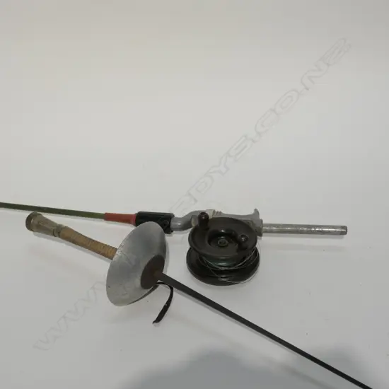 VINTAGE FISHING ROD AND FENCING SWORD