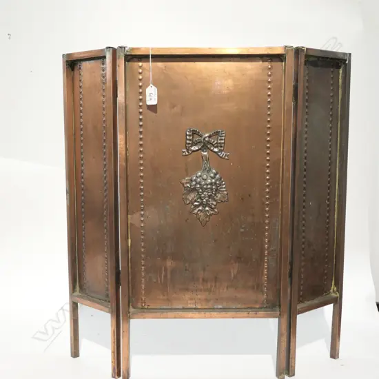 EDWARDIAN COPPER FIRESCREEN