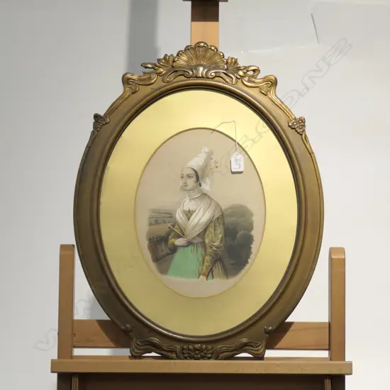 FRAMED COLOUR LITHO OF A YOUNG GIRL H 640 MM