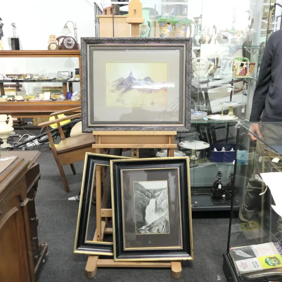 2 FRAMED PRINTS + BLACK GOLD FRAME