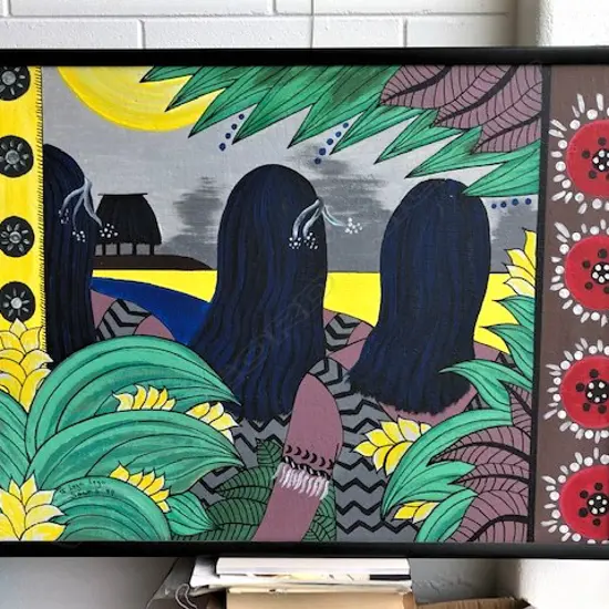 LEGA LEGA SOANE (wallace islands) ACRYLIC ON BOARD