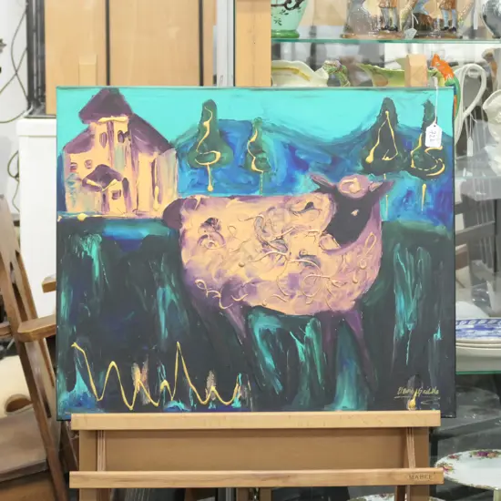 MODERN ARTWORK SIGNED ELAIN GRIBBLE