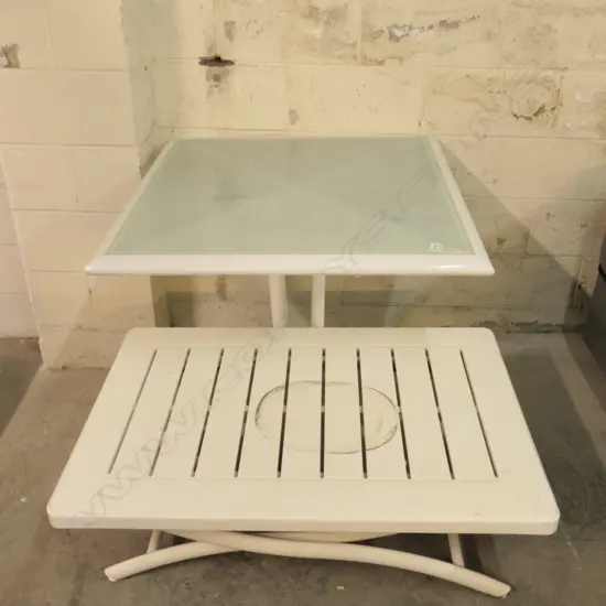 METAL/GLASS TABLE AND ANOTHER