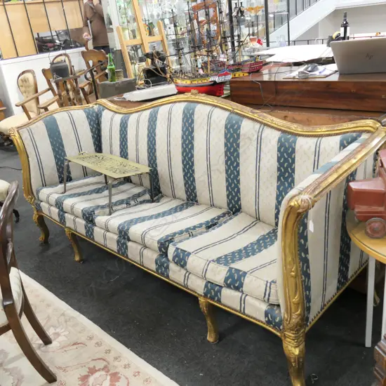 FRENCH STYLE GILT FRAMED SOFA L. 2280MM