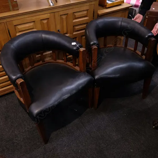 PR OAK FRAMED EDWARDIAN TUB CHAIRS