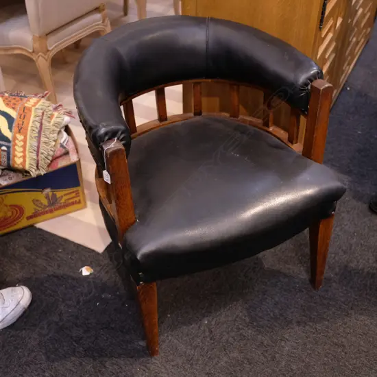 PR OAK FRAMED EDWARDIAN TUB CHAIRS