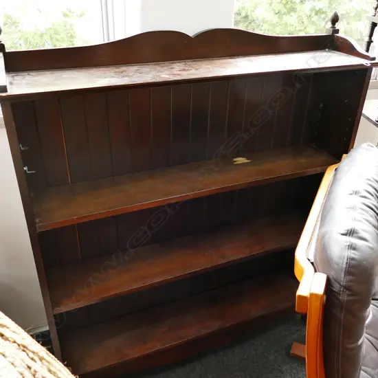KAURI DARK STAINED BOOKCASE WITH BORER W  1150 MM