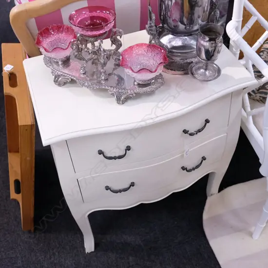 PR WHITE 'LA MAISON' 2 DRAWER BEDSIDES W. 620MM