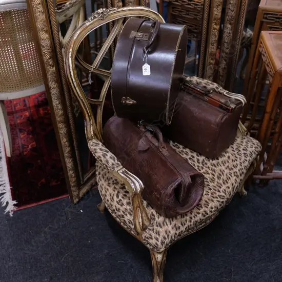 LEOPARD PRINT OPEN ELBOW ARMCHAIR H. 930MM