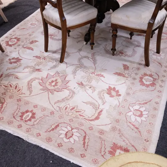 LGE PERSIAN HAND KNOTTED RUG PALE TONES