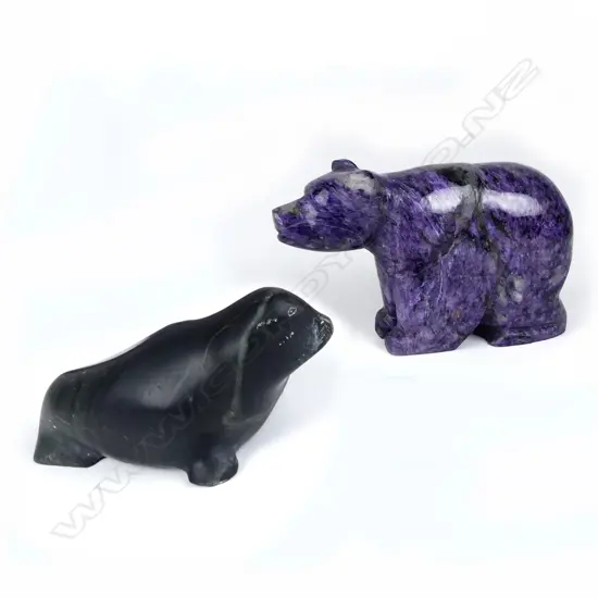 INUIT CARVED BEAR  & SEAL