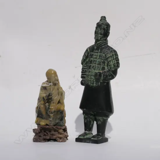 CARVED SOAPSTONE FIGURE + ANOTHER