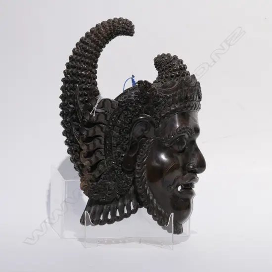 BALINESE CARVED ROSEWOOD HEAD ON PROFILE