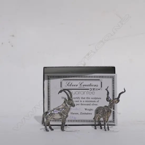 'HARARE' 958 SIL ANIMALS, SABLE & KUDU,& CERT. 283 GMS