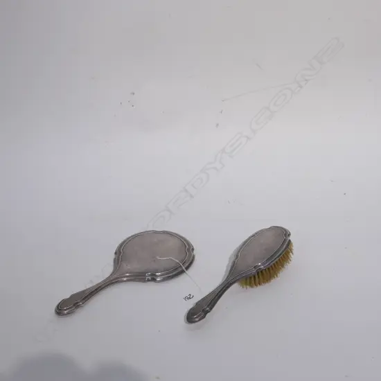 STG SILVER BACKED BRUSH AND MIRROR