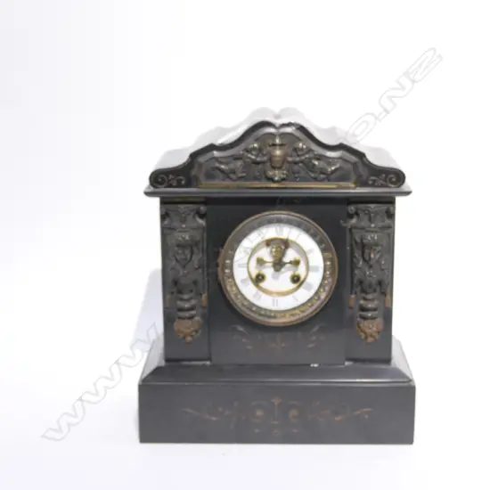 BLACK VICT. MANTEL CLOCK H. 350MM