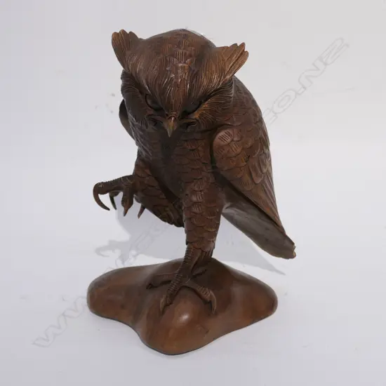 WELL CARVED WOODEN OWL H. 310MM