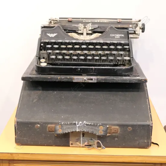 VINTAGE CASED CONTINENTAL 350 TYPEWRITER