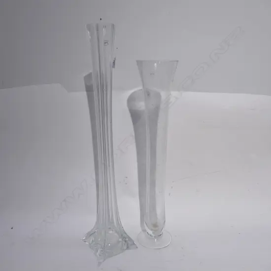 TWO TALL GLASS VASES - LARGEST H. 700MM