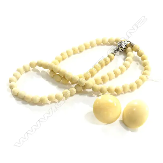 IVORY NECKLACE AND EARRINGS
