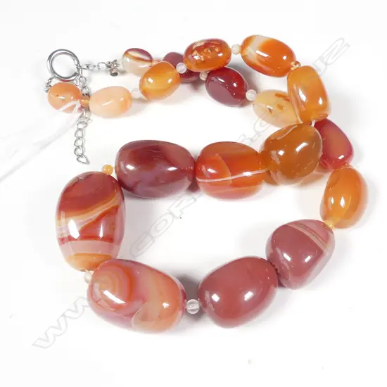BANDED AGATE BEAD NECKLACE