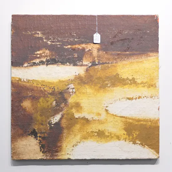 OIL ON JUTE NZ SCHOOL ABSTRACT 520 X 500 MM