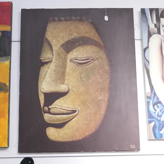 OIL ON CANVAS FACE BY FERN H 1020