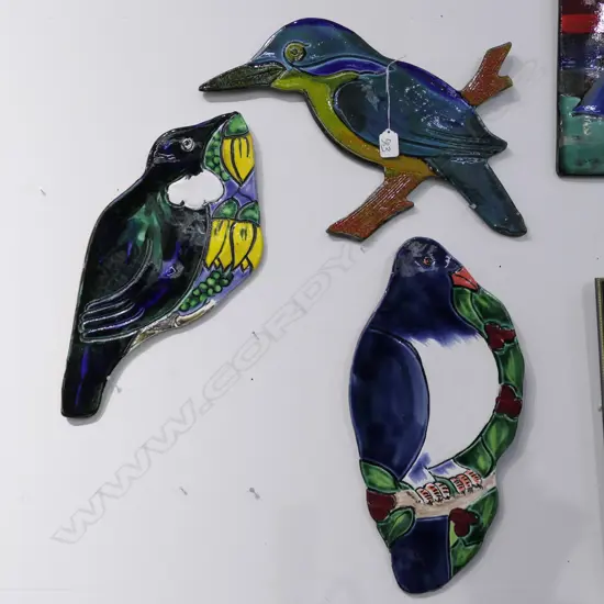 3 MORRIS & JAMES POTTERY WALL PLAQUES