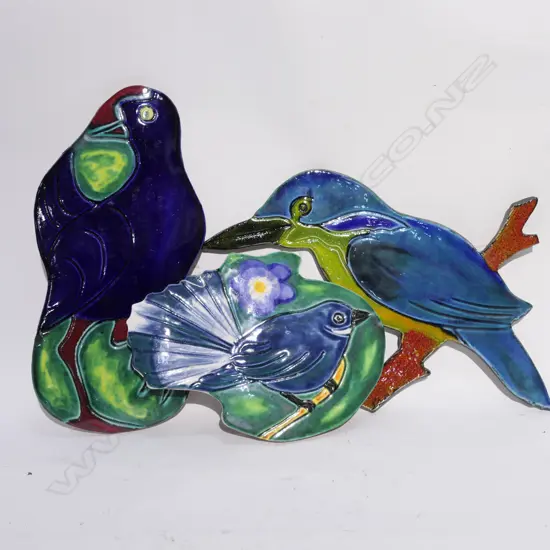 3 MORRIS & JAMES POTTERY WALL PLAQUES