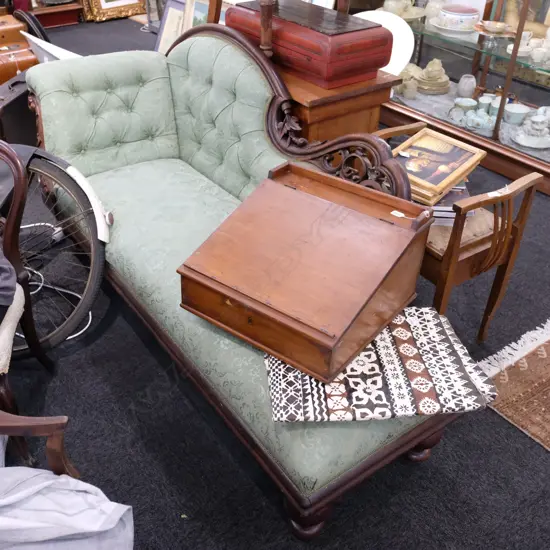 VICT. MAHOGANY CHAISE LOUNGE