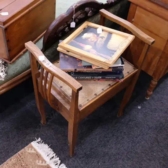 OAK EDW. PIANO STOOL L. 550MM