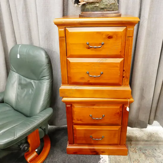 PR OF PINE BEDSIDE CABINETS H 620 MM