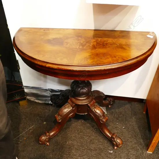 VICT. WALNUT CARD TABLE 
