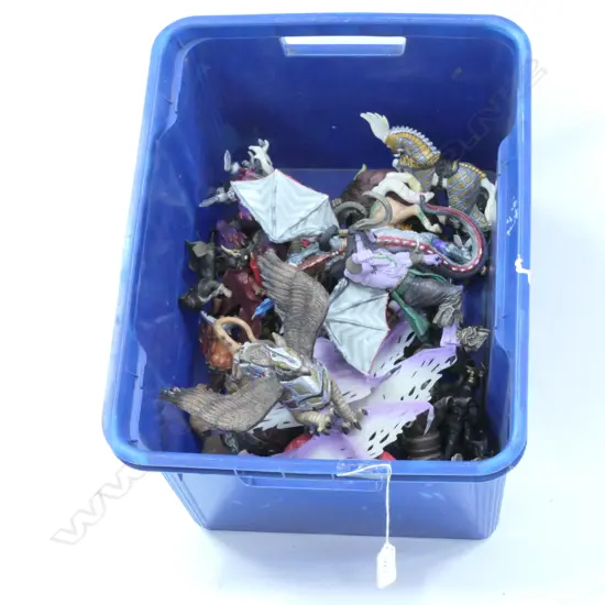 BOX OF DRAGONS AND KNIGHTS FIGURES