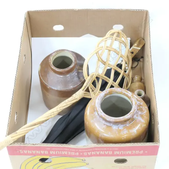 ASST STONE CROCKS / PARASOL / CARPET BEATER