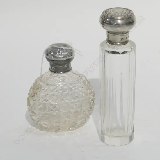 STERLING TOPPED SCENT AND HAIR PIN TIDY,  26GMS APPROX