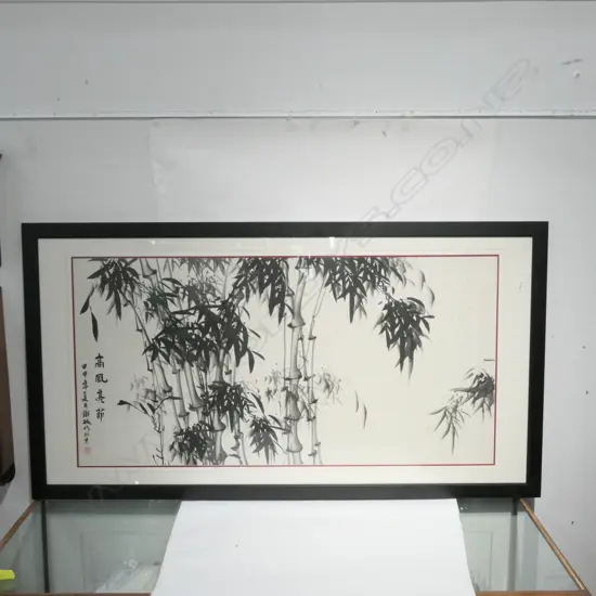 LARGE CHINESE BAMBOO WATERCOLOR BY LI TIECHENG B. 1939