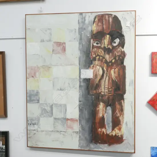 UN SIGNED OIL ON CANVAS 1110 X 810 MM