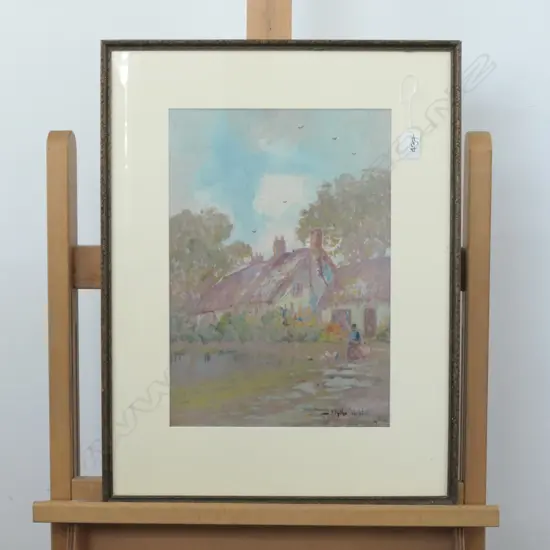 BLYTHE FLETCHER GOUACHE PAINTING COURTYARD