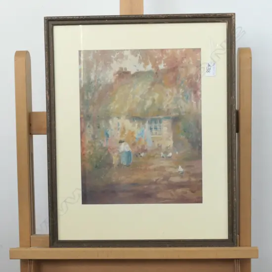 BLYTHE FLETCHER GOUACHE PAINTING COURTYARD 