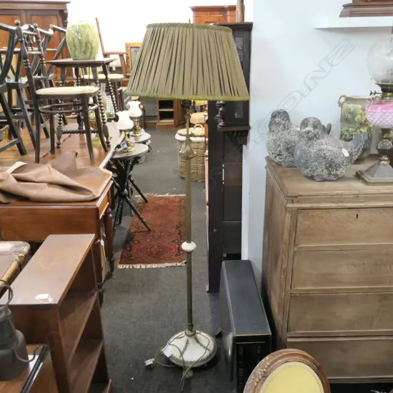 BRASS AND MARBLE STANDARD LAMP H  1620 MM