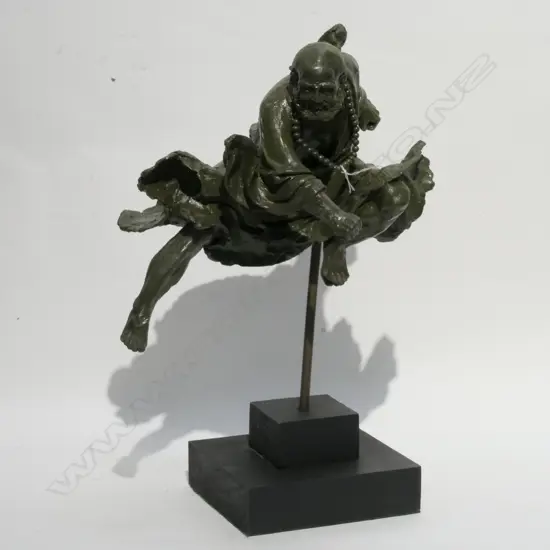 CHINESE BRONZE SCULPTURE SIGNED AND DATED