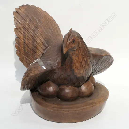 CARVED WOODEN CHICKEN H.300MM