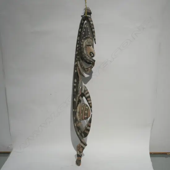 PNG CARVED AND PAINTED WOODEN MEAT / FOOD HOOK H. 900MM