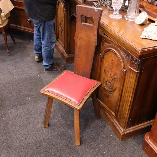 DUTCH OAK HIGH BACK CHAIR