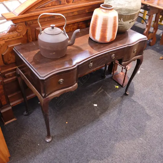 MAHOGANY THREE DRAWER SIDE TABLE 
