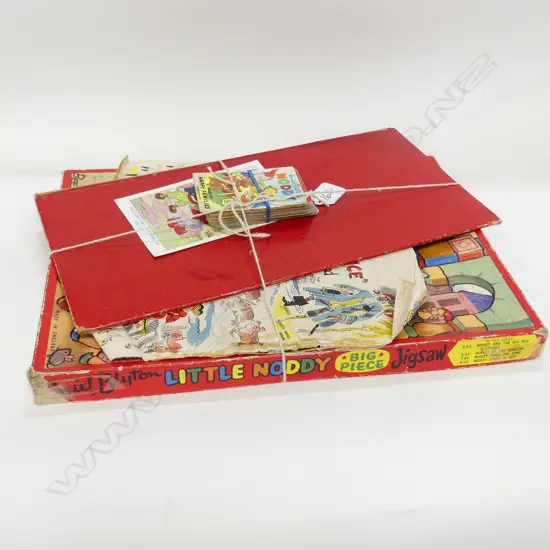 VINTAGE NODDY ITEMS: BOXED PUZZLE CARDS RECORD GAME..